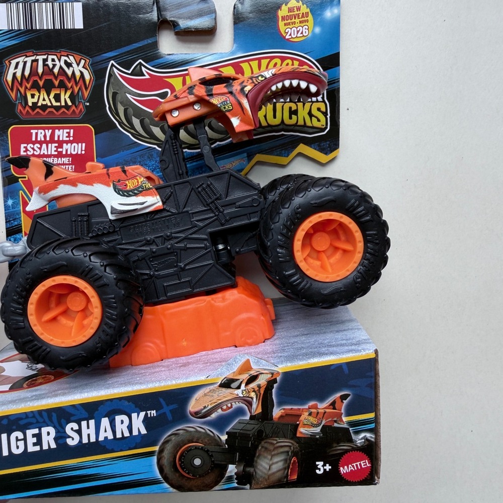 Hot Wheels Monster Trucks Attack Pack HW Tiger Shark 2026 Mattel New